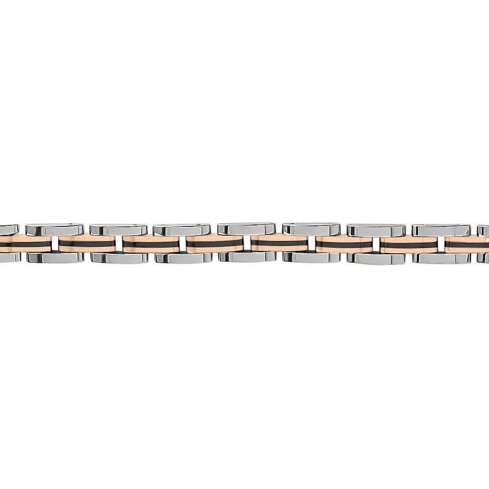 Bracciale Man Code Acciaio Tricolore Bianco / Rosa / Nero 21 cm 1611371