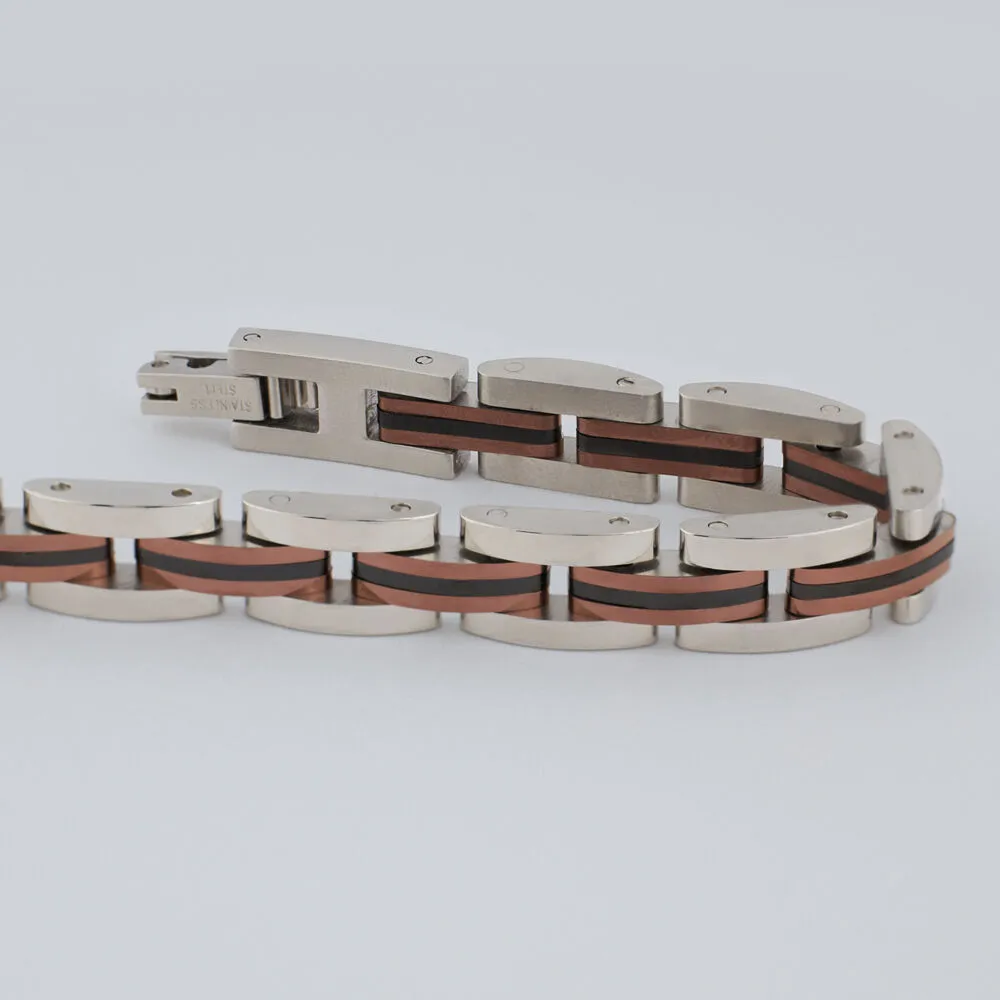 Bracciale Man Code Acciaio Tricolore Bianco / Rosa / Nero 21 cm 1611371